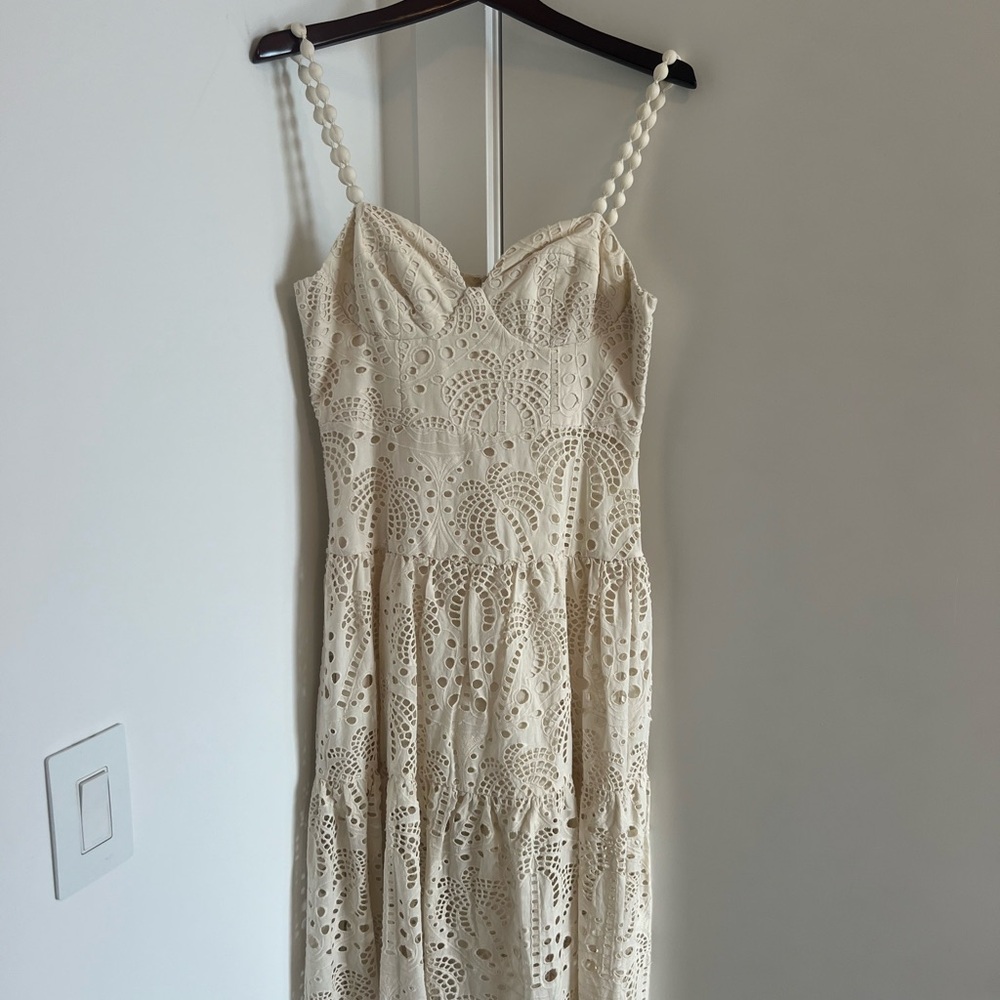 Farm Rio Off-White Eyelet Dress